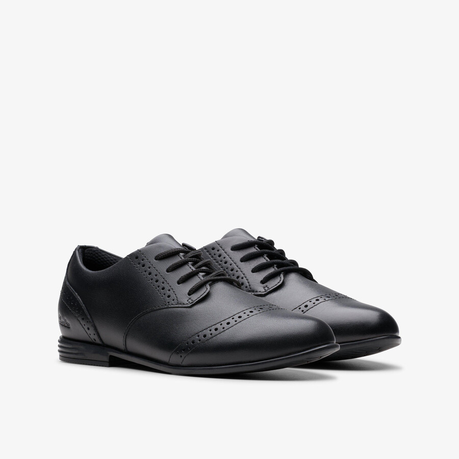 finja brogue eldre - svart skinn