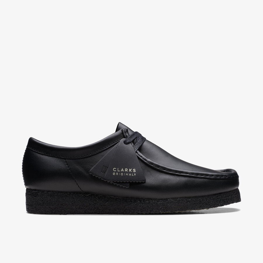 wallabee - svart skinn