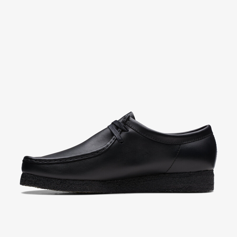 wallabee - svart skinn