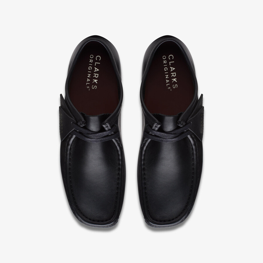 wallabee - svart skinn