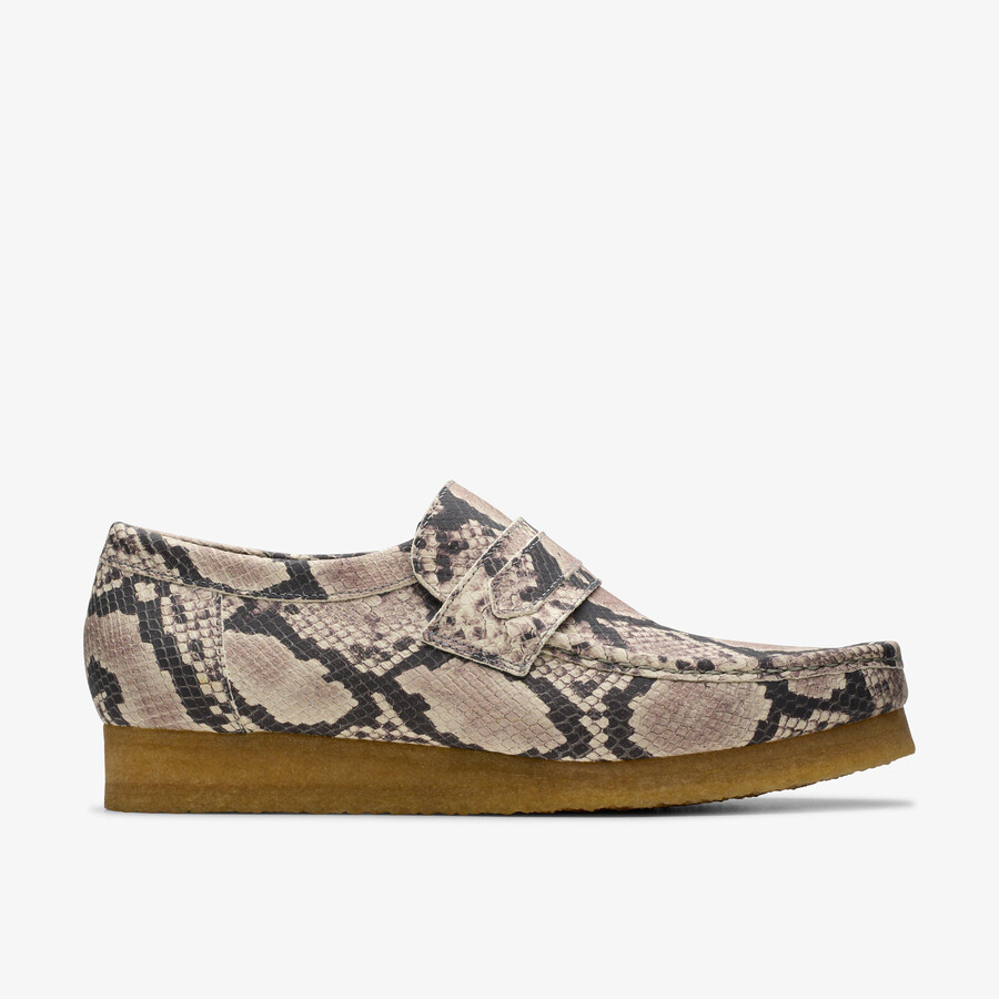 wallabee loafer - grå slangeskinn