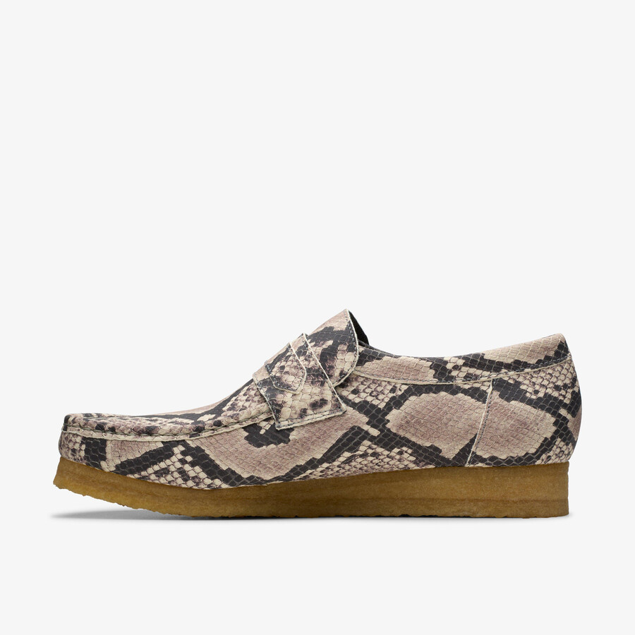 wallabee loafer - grå slangeskinn